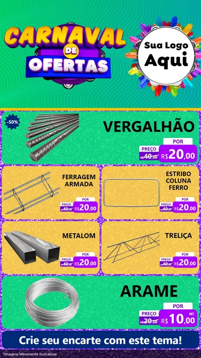 Modelo de TV para TV Vertical com o tema Carnaval de Ofertas para Ferragens