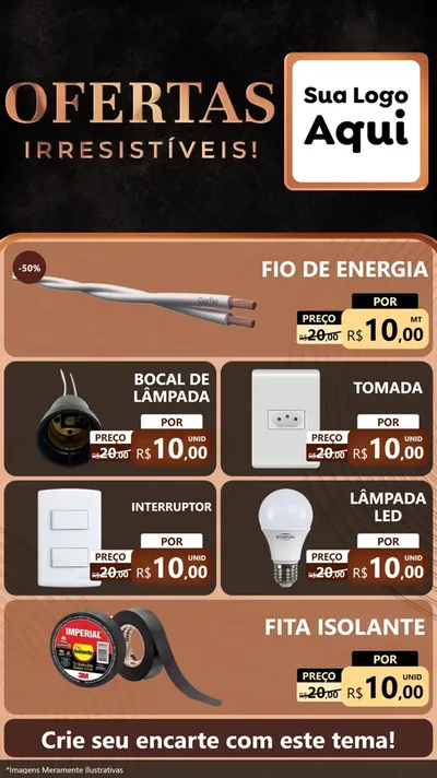 Modelo de TV para TV Vertical com o tema Ofertas Irresistíveis! para Materiais Elétricos