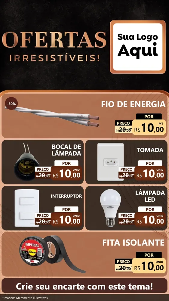 Modelo de TV para TV Vertical com o tema Ofertas Irresistíveis! para Materiais Elétricos
