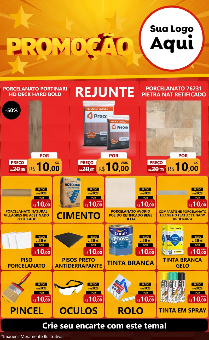 Modelo de Encarte para Encarte Grande com o tema Promoção para Pisos e revestimentos