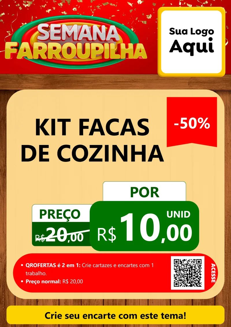 Modelo de Cartaz para Cartaz A4 Vertical com o tema Semana Farroupilha para Utilidades Domésticas