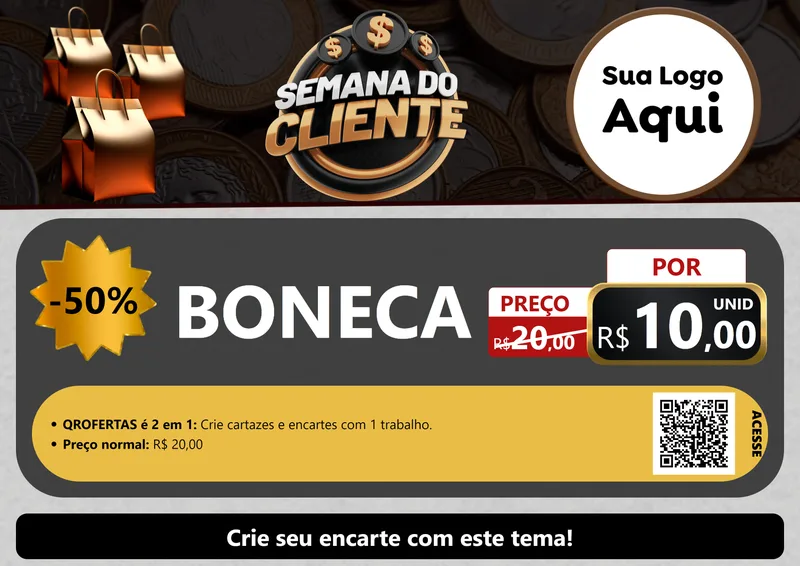 Modelo de Cartaz para Cartaz A4 Horizontal com o tema Semana do Cliente para Brinquedos