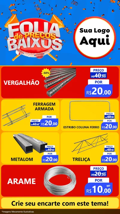 Modelo de TV para TV Vertical com o tema Folia de Preços Baixos para Ferragens