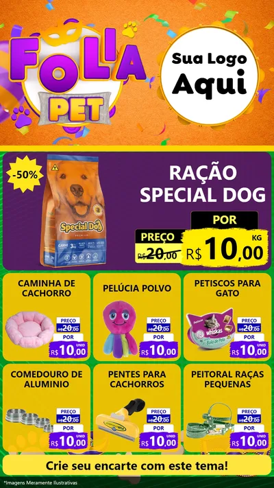 Modelo de Rede Social para Stories com o tema Folia Pet para Pet Shop