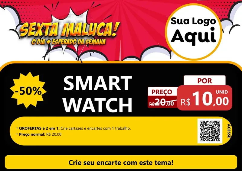 Modelo de Cartaz para Cartaz A4 Horizontal com o tema Sexta Maluca! para Informática