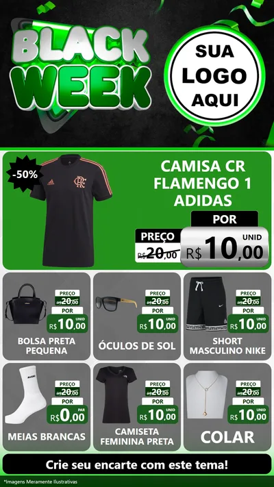 Modelo de Rede Social para Stories com o tema Black Week para Roupas e acessórios