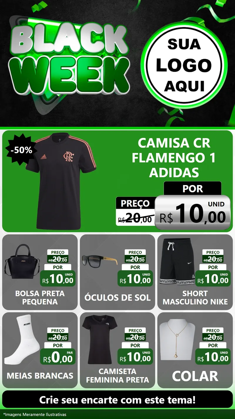 Modelo de Rede Social para Stories com o tema Black Week para Roupas e acessórios