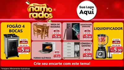 Modelo de TV para TV Horizontal com o tema Semana dos namorados para Móveis e Eletro