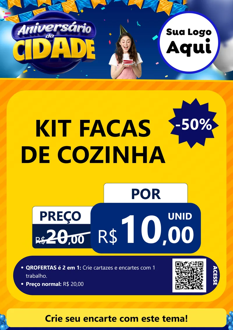 Modelo de Cartaz para Cartaz A4 Vertical com o tema Aniversário da Cidade para Utilidades Domésticas