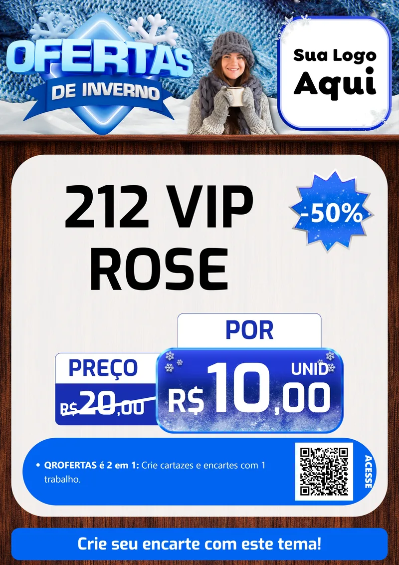 Modelo de Cartaz para Cartaz A4 Vertical com o tema Ofertas de Inverno para Perfumes