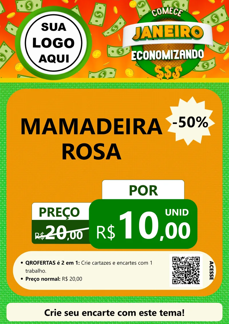 Modelo de Cartaz para Cartaz A4 Vertical com o tema Comece Janeiro Economizando para Bebês