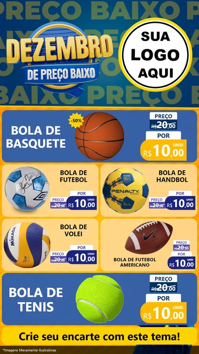 Modelo de TV para TV Vertical com o tema Dezembro de Preço Baixo para Artigos Esportivos