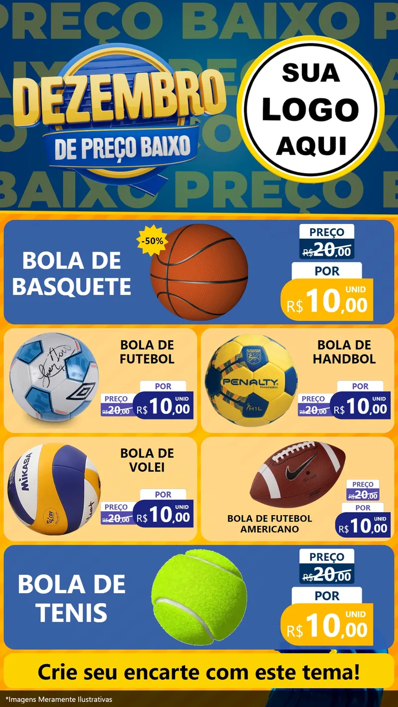 Modelo de TV para TV Vertical com o tema Dezembro de Preço Baixo para Artigos Esportivos