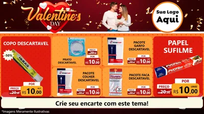 Modelo de TV para TV Horizontal com o tema Valentine's Day para Embalagens