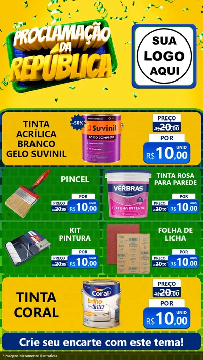Modelo de TV para TV Vertical com o tema Proclamação da República para Tintas e Ferramentas
