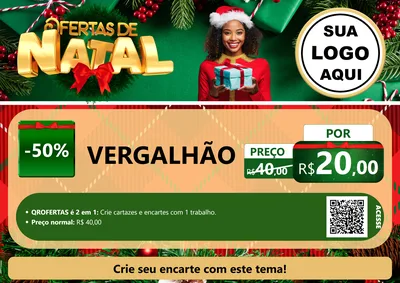 Modelo de Cartaz para Cartaz A4 Horizontal com o tema Ofertas de Natal para Ferragens