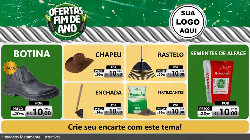 Modelo de TV para TV Horizontal com o tema Ofertas Fim de Ano para Agropecuária