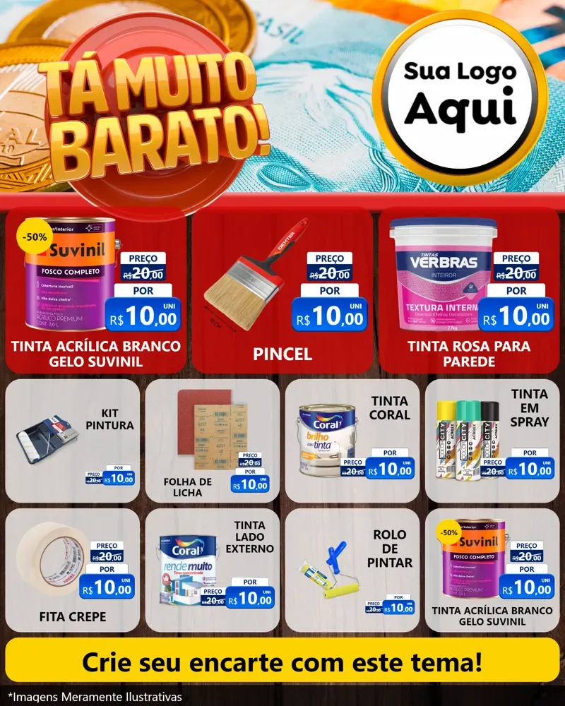 Modelo de Rede Social para Feed Instagram com o tema Está Muito Barato para Tintas e Ferramentas