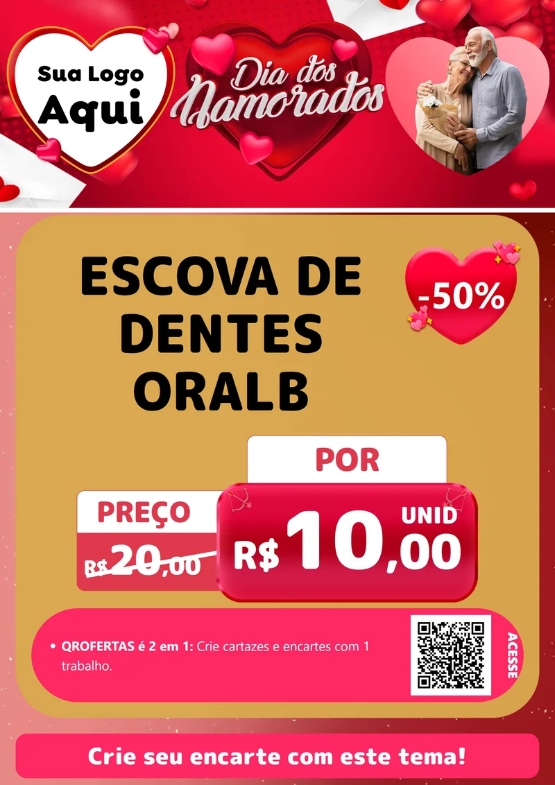 Modelo de Cartaz para Cartaz A4 Vertical com o tema Dia Dos Namorados para Higiene Pessoal