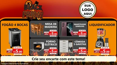 Modelo de TV para TV Horizontal com o tema Black Friday para Móveis e Eletro