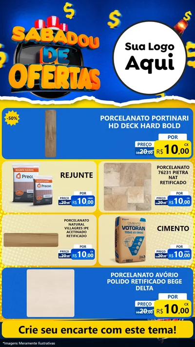 Modelo de TV para TV Vertical com o tema Sabadou de Ofertas para Pisos e revestimentos