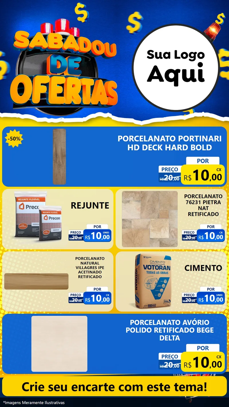 Modelo de TV para TV Vertical com o tema Sabadou de Ofertas para Pisos e revestimentos