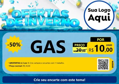 Modelo de Cartaz para Cartaz A4 Horizontal com o tema Ofertas de Inverno para Água e gás