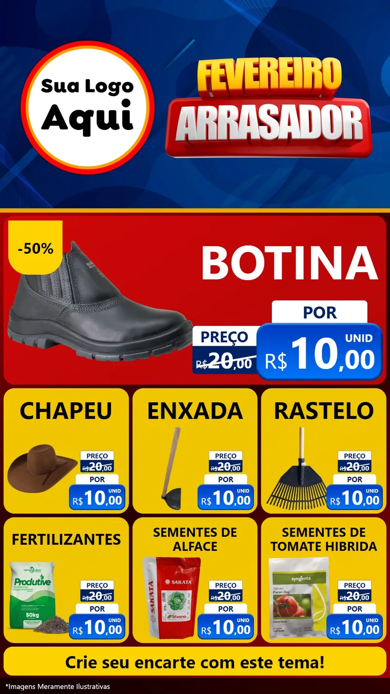 Modelo de Rede Social para Stories com o tema Fevereiro Arrasador para Agropecuária