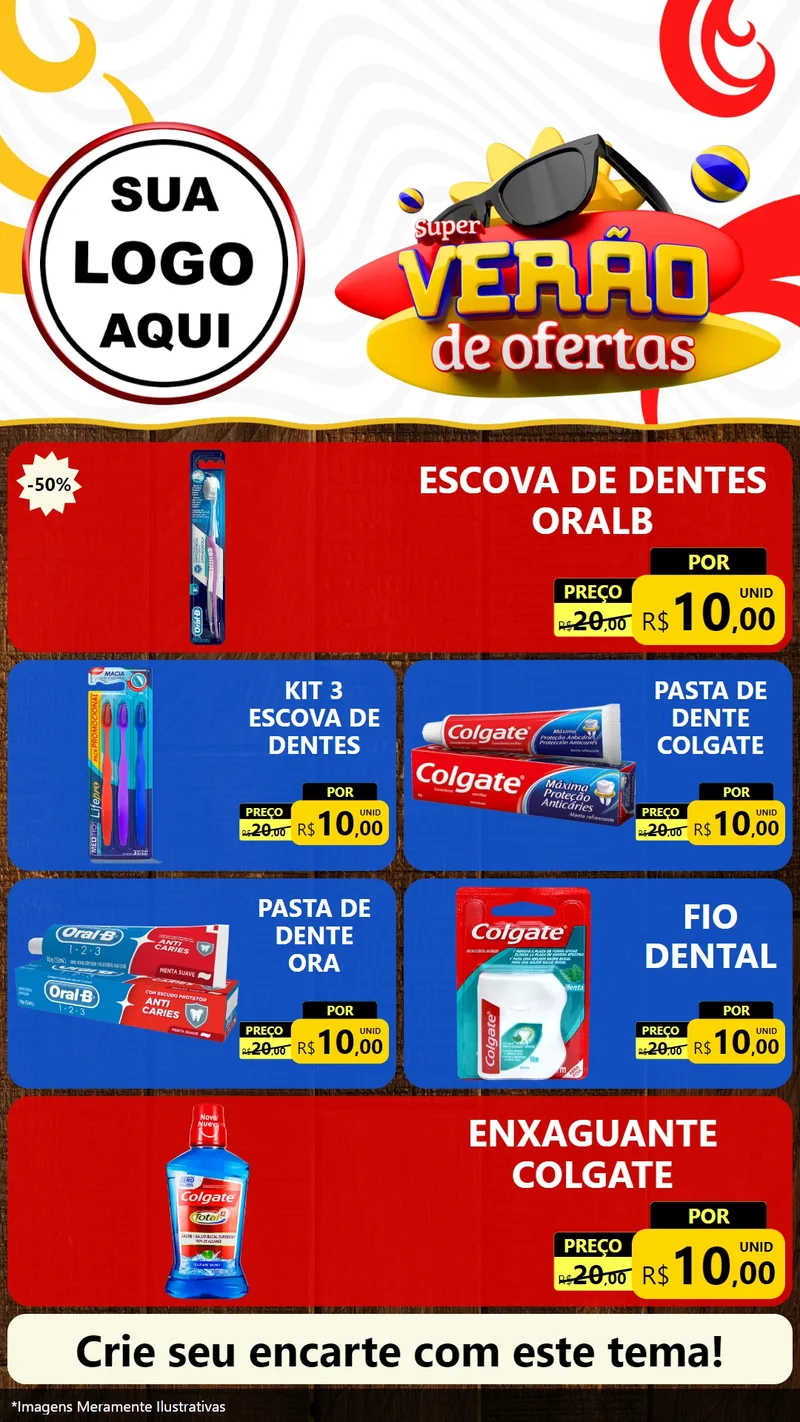 Modelo de TV para TV Vertical com o tema Super Verão de Ofertas para Higiene Pessoal