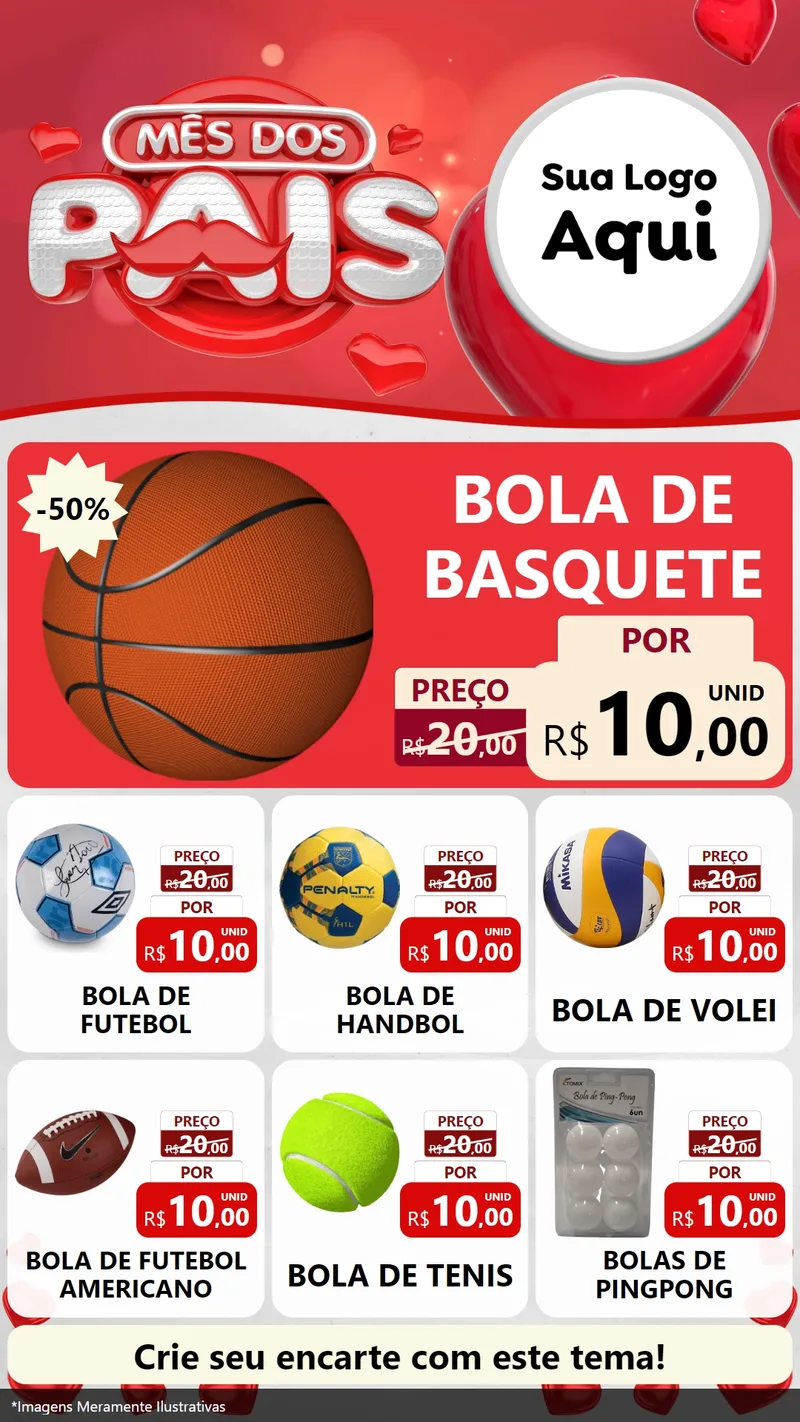 Modelo de Rede Social para Stories com o tema Mês dos Pais para Artigos Esportivos