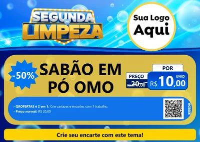 Modelo de Cartaz para Cartaz A4 Horizontal com o tema Segunda da Limpeza para Produtos de Limpeza