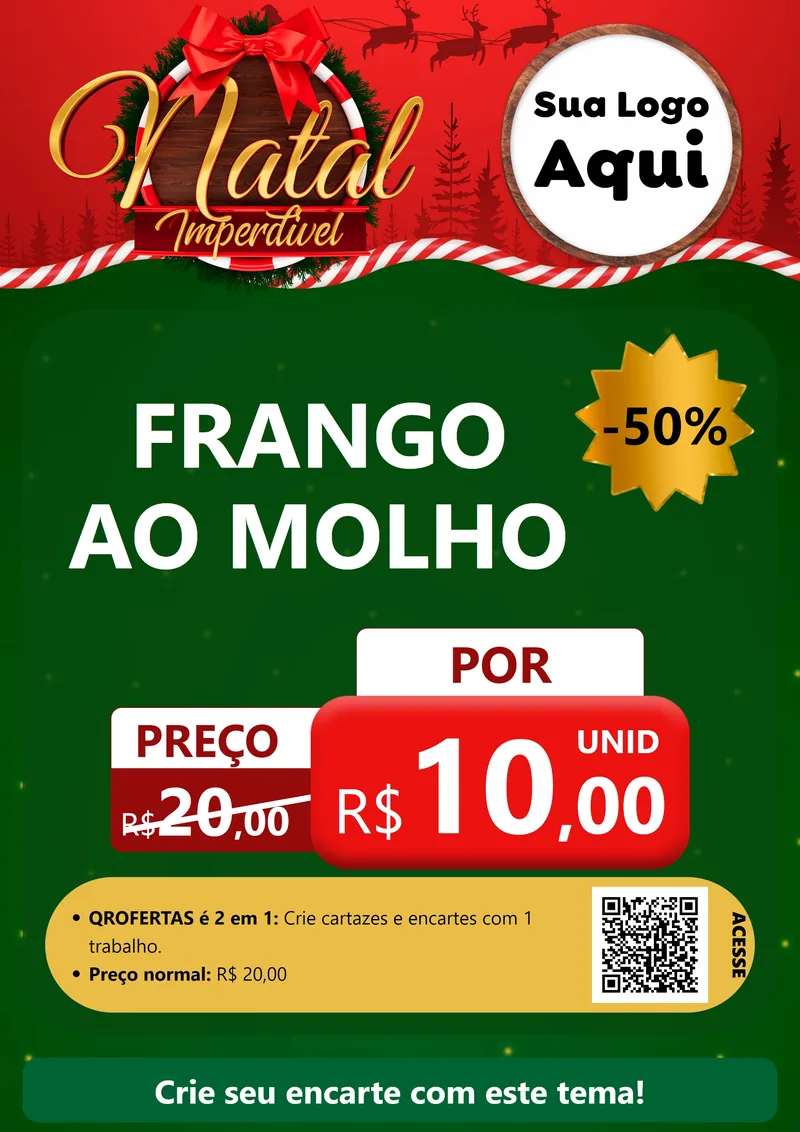 Modelo de Cartaz para Cartaz A4 Vertical com o tema Natal Imperdível para Restaurante