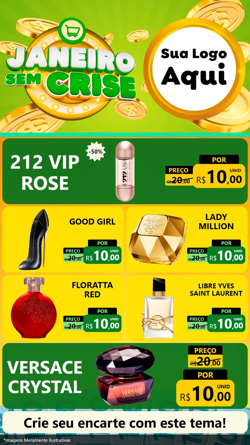 Modelo de TV para TV Vertical com o tema Janeiro Sem Crise para Perfumes