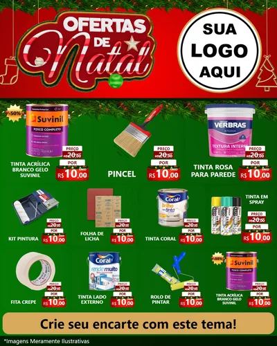 Modelo de Rede Social para Feed Instagram com o tema Ofertas de Natal para Tintas e Ferramentas