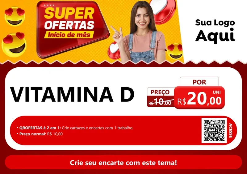 Modelo de Cartaz para Cartaz A4 Horizontal com o tema Super Ofertas Inicio De mês para Farmácia