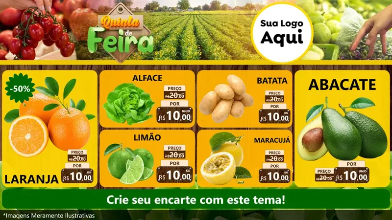 Modelo de TV para TV Horizontal com o tema Quinta de Feira para Hortifrúti