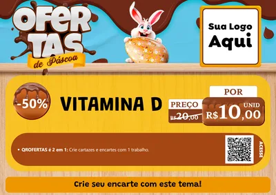 Modelo de Cartaz para Cartaz A4 Horizontal com o tema Ofertas de Páscoa para Farmácia