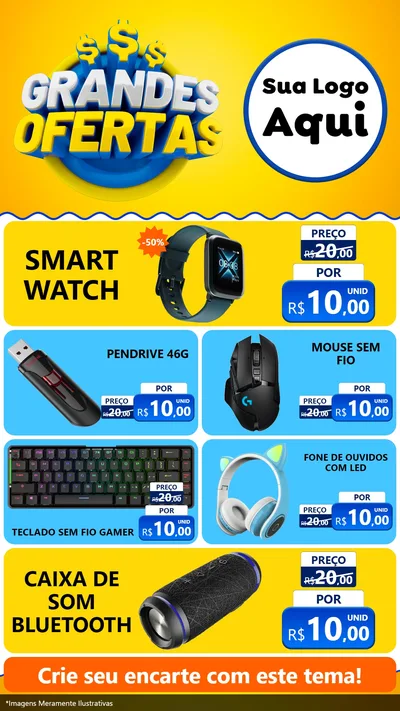 Modelo de TV para TV Vertical com o tema Grandes Ofertas para Informática