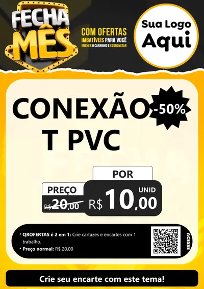 Modelo de Cartaz para Cartaz A4 Vertical com o tema Fecha Mês para Tubos e conexões