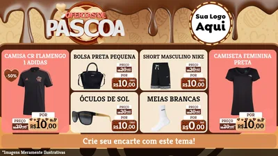 Modelo de TV para TV Horizontal com o tema Ofertas de Páscoa para Roupas e acessórios