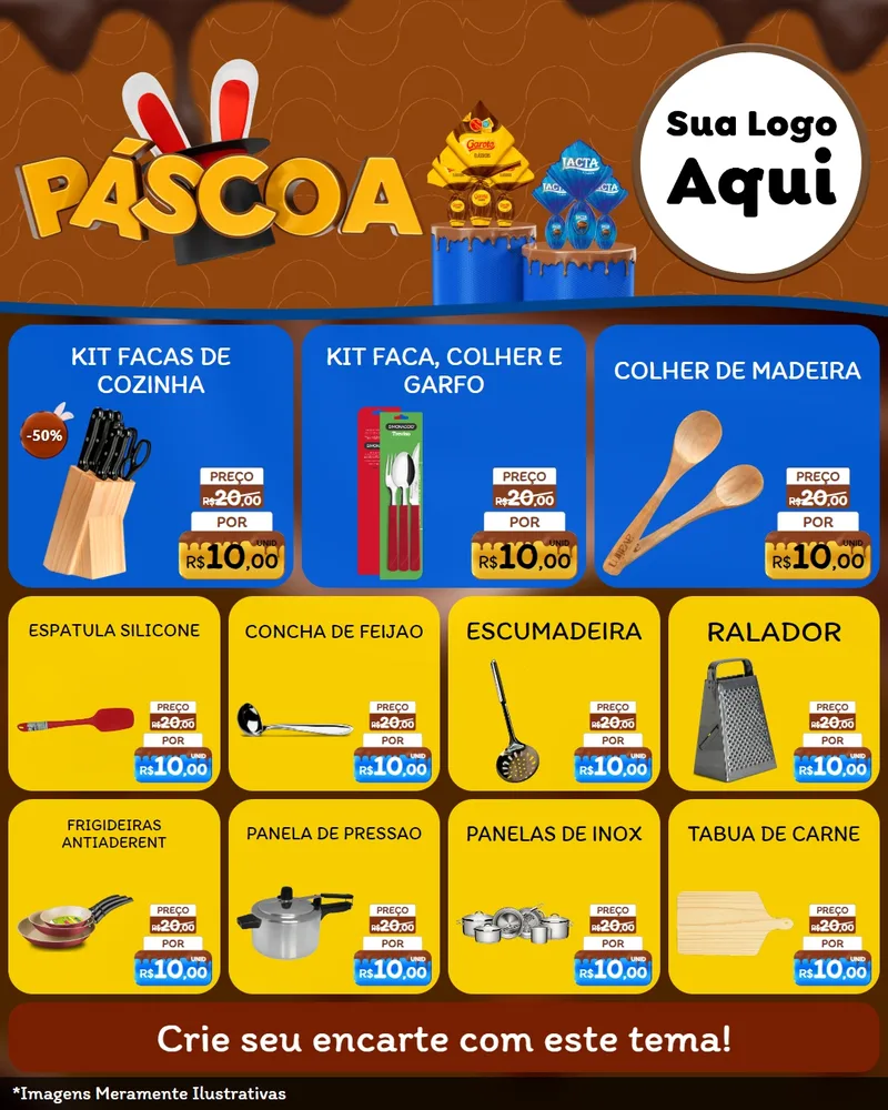 Modelo de Rede Social para Feed Instagram com o tema Páscoa para Utilidades Domésticas
