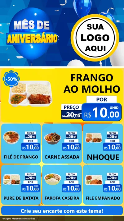 Modelo de Rede Social para Stories com o tema Mês de Aniversário para Restaurante