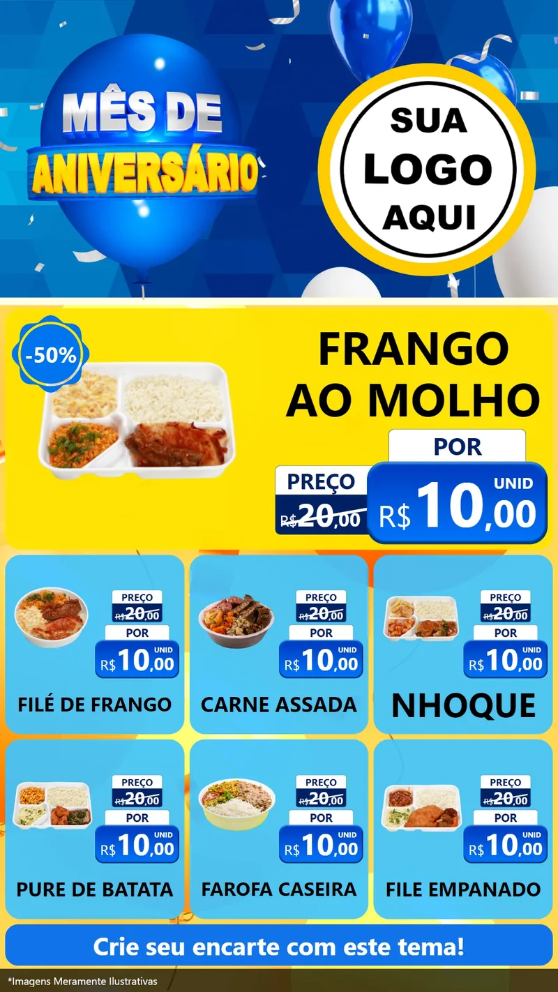 Modelo de Rede Social para Stories com o tema Mês de Aniversário para Restaurante