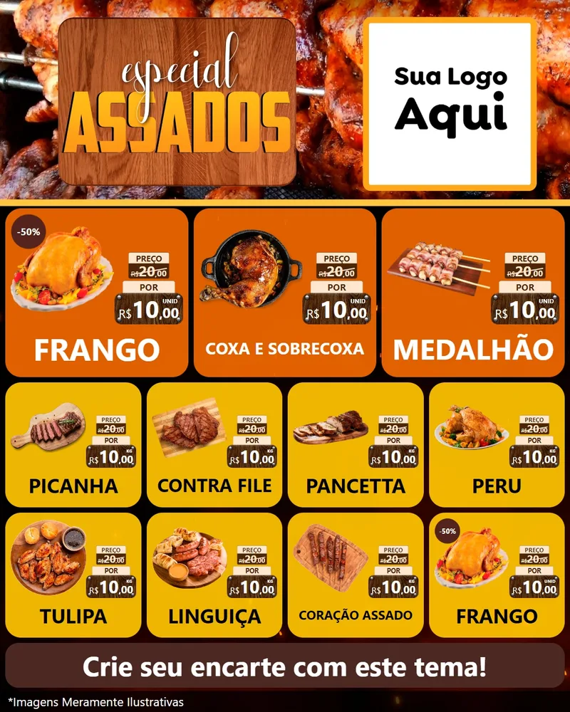 Modelo de Rede Social para Feed Instagram com o tema Especial Assados para Assados