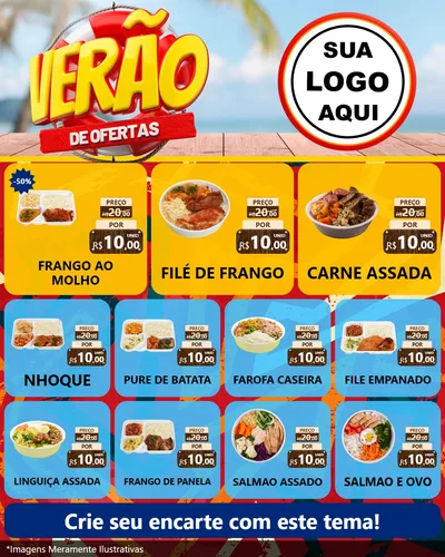 Modelo de Rede Social para Feed Instagram com o tema Verão de Ofertas para Restaurante