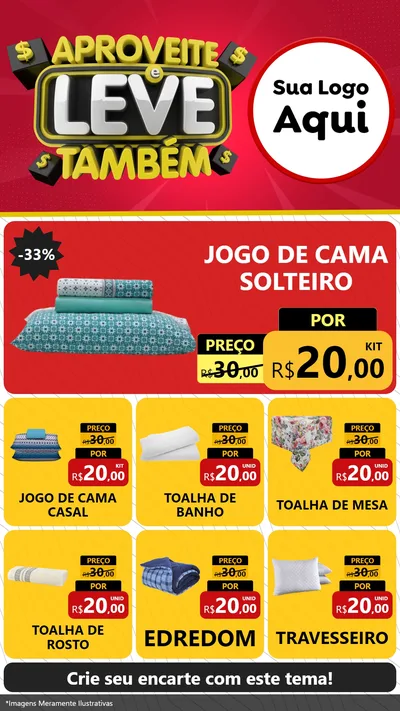 Modelo de Rede Social para Stories com o tema Aproveite e Leve Também para Cama, Mesa e Banho