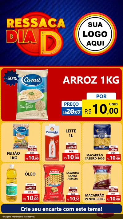 Modelo de Rede Social para Stories com o tema Ressaca Dia D para Supermercado