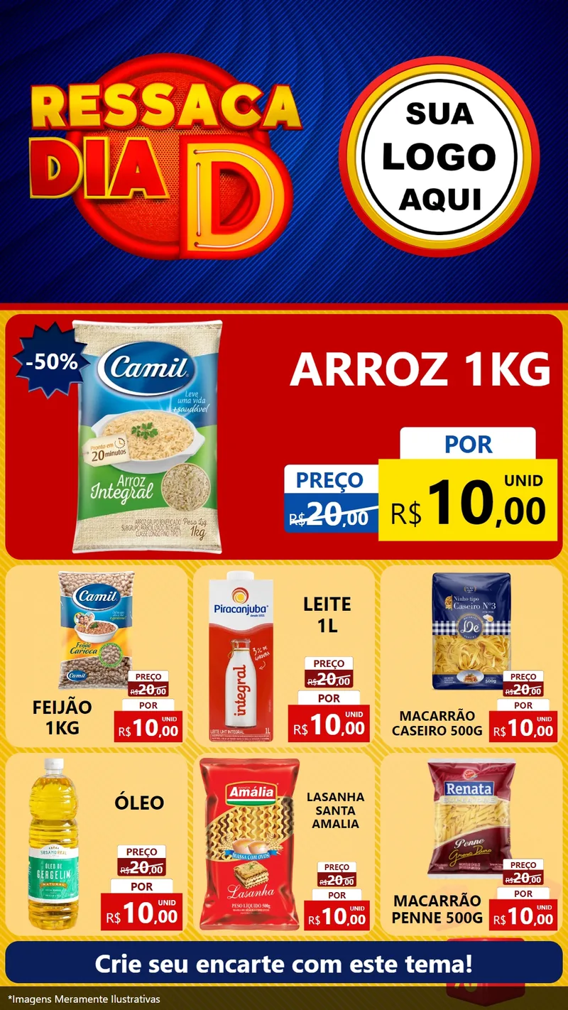 Modelo de Rede Social para Stories com o tema Ressaca Dia D para Supermercado