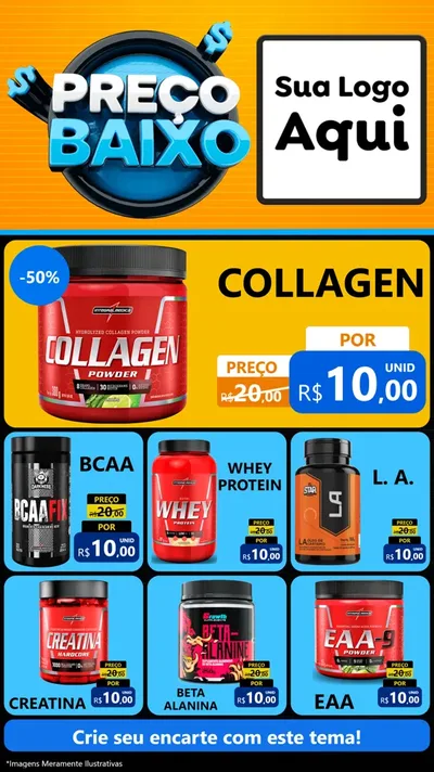 Modelo de Rede Social para Stories com o tema Preço Baixo para Suplementos alimentares