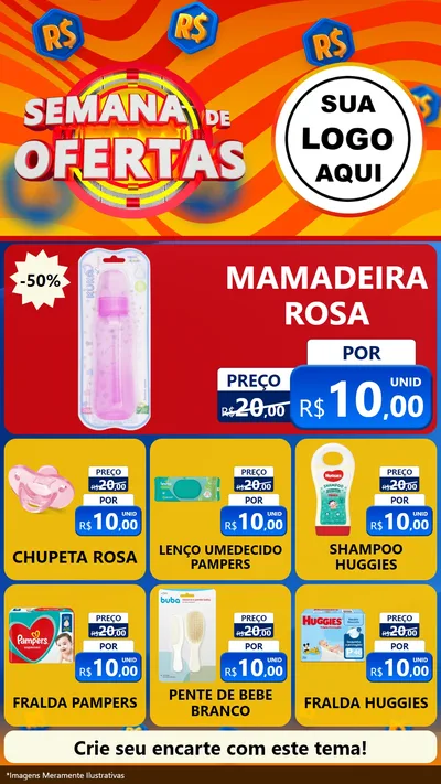 Modelo de Rede Social para Stories com o tema Semana de Ofertas para Bebês